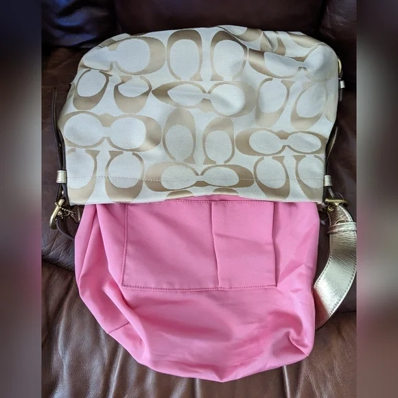 Coach F15067 Soho Signature Crossbody Shoulder Bag Khaki Gold - Picture 11 of 16